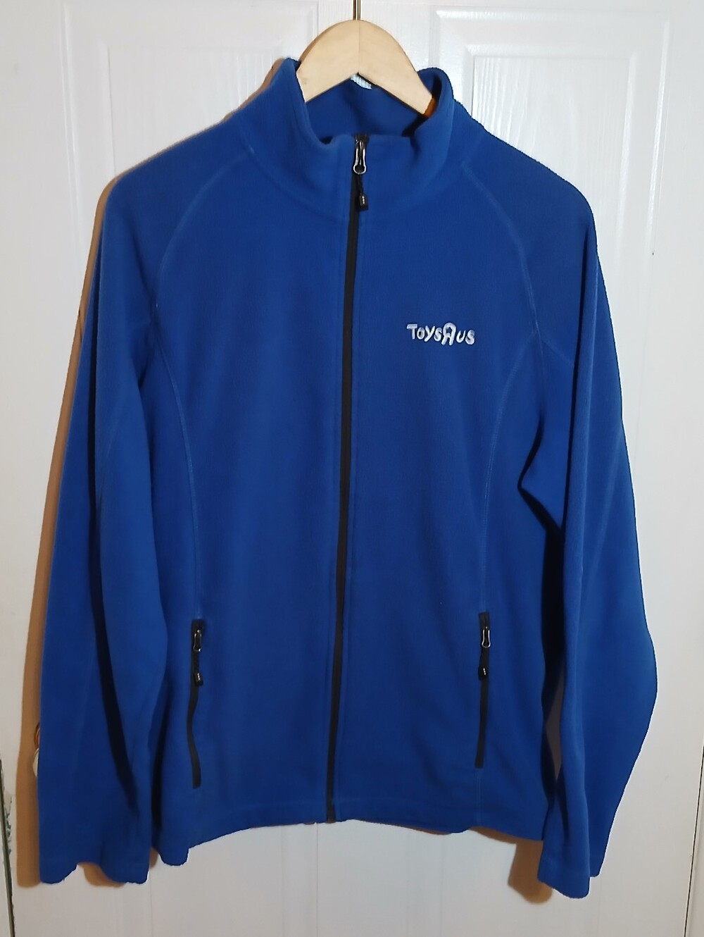 Rare Toys R Us Employee Full Zip Fleece Jacket Blue Mens L Elevate